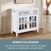 image:imageConvenience Concepts Big Sur Highboy TV Stand 36  Modern Entertainment Center For TVs up to 40 Storage Cabinet for Dining Living Room amp Entryway Console Hall Table with Shelves Weathered GrayWhite