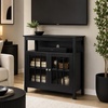 image:imageConvenience Concepts Big Sur Highboy TV Stand 36  Modern Entertainment Center For TVs up to 40 Storage Cabinet for Dining Living Room amp Entryway Console Hall Table with Shelves Weathered GrayBlack