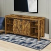 image:imageConvenience Concepts Blake Barn Door TV Stand with Shelves and Sliding Cabinets for TVs up to 60 Inches Weathered GrayBarnwood