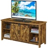 image:imageConvenience Concepts Blake Barn Door TV Stand with Shelves and Sliding Cabinets for TVs up to 60 Inches Weathered GrayBarnwood