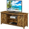 image:imageConvenience Concepts Blake Barn Door TV Stand with Shelves and Sliding Cabinets for TVs up to 60 Inches Weathered GrayBarnwood