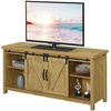 image:imageConvenience Concepts Blake Barn Door TV Stand with Shelves and Sliding Cabinets for TVs up to 60 Inches Weathered GrayEnglish Oak