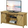 image:imageConvenience Concepts Blake Barn Door TV Stand with Shelves and Sliding Cabinets for TVs up to 60 Inches Weathered GrayEnglish Oak