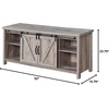 image:imageConvenience Concepts Blake Barn Door TV Stand with Shelves and Sliding Cabinets for TVs up to 60 Inches Weathered GraySandstone