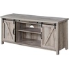 image:imageConvenience Concepts Blake Barn Door TV Stand with Shelves and Sliding Cabinets for TVs up to 60 Inches Weathered GraySandstone
