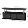 image:imageConvenience Concepts Designs2Go 50 inch TV Stand with 3 Storage Cabinets and Shelf Black