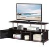 image:imageConvenience Concepts Designs2Go 50 inch TV Stand with 3 Storage Cabinets and Shelf Light OakEspresso