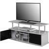 image:imageConvenience Concepts Designs2Go 50 inch TV Stand with 3 Storage Cabinets and Shelf Light OakGrey