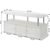 image:imageConvenience Concepts Designs2Go 50 inch TV Stand with 3 Storage Cabinets and Shelf Light OakWhite