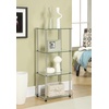 image:imageConvenience Concepts Designs2Go Classic Glass 4Tier Tower 1775  Modern Media Stainless Steel Bookshelf for Living Room Display Storage Shelves for Family Room Bathroom Office BlackBlackBlack Glass