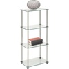 image:imageConvenience Concepts Designs2Go Classic Glass 4Tier Tower 1775  Modern Media Stainless Steel Bookshelf for Living Room Display Storage Shelves for Family Room Bathroom Office BlackBlackGlass