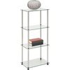 image:imageConvenience Concepts Designs2Go Classic Glass 4Tier Tower 1775  Modern Media Stainless Steel Bookshelf for Living Room Display Storage Shelves for Family Room Bathroom Office BlackBlackBlack Glass