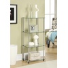 image:imageConvenience Concepts Designs2Go Classic Glass 4Tier Tower 1775  Modern Media Stainless Steel Bookshelf for Living Room Display Storage Shelves for Family Room Bathroom Office BlackBlackGlass