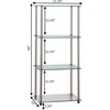 image:imageConvenience Concepts Designs2Go Classic Glass 4Tier Tower 1775  Modern Media Stainless Steel Bookshelf for Living Room Display Storage Shelves for Family Room Bathroom Office BlackBlackGlass