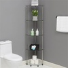 image:imageConvenience Concepts Designs2Go Classic Glass 5 Tier Corner Tower 1375  Modern Media Storage Bookshelf for Living Room Display Bookcase for Family Room Bedroom Bathroom Office GlassChrome