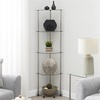 image:imageConvenience Concepts Designs2Go Classic Glass 5 Tier Corner Tower 1375  Modern Media Storage Bookshelf for Living Room Display Bookcase for Family Room Bedroom Bathroom Office GlassChrome