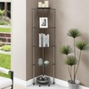 image:imageConvenience Concepts Designs2Go Classic Glass 5 Tier Corner Tower 1375  Modern Media Storage Bookshelf for Living Room Display Bookcase for Family Room Bedroom Bathroom Office GlassChrome