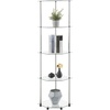 image:imageConvenience Concepts Designs2Go Classic Glass 5 Tier Corner Tower 1375  Modern Media Storage Bookshelf for Living Room Display Bookcase for Family Room Bedroom Bathroom Office GlassChrome