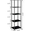 image:imageConvenience Concepts Designs2Go Classic Glass 5 Tier Tower 1575  Modern Contemporary Bookshelf Display with Media Storage Shelves for Living Room Bedroom Bathroom amp Office BlackBlack