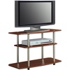 image:imageConvenience Concepts Designs2Go No Tools 3Tier TV Stand 315  Entertainment Center for TVs up to 37 Inches Modern TV Console with Shelves for Living Room Family Room BlackCherry