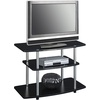 image:imageConvenience Concepts Designs2Go No Tools 3Tier TV Stand 315  Entertainment Center for TVs up to 37 Inches Modern TV Console with Shelves for Living Room Family Room BlackBlack