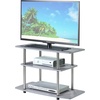 image:imageConvenience Concepts Designs2Go No Tools 3Tier TV Stand 315  Entertainment Center for TVs up to 37 Inches Modern TV Console with Shelves for Living Room Family Room BarnwoodBlackGrey
