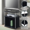 image:imageConvenience Concepts Designs2Go TV Stand with Black Glass Cabinet Black 2375L x 1575W x 2675HBlack