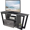 image:imageConvenience Concepts Graystone TV Stand 5925  Modern Entertainment Center for TVs up to 65 Industrial Media Console with Storage Drawer amp Shelves for Living amp Family Room CementBlackCharcoal GrayBlack