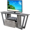 image:imageConvenience Concepts Graystone TV Stand 5925  Modern Entertainment Center for TVs up to 65 Industrial Media Console with Storage Drawer amp Shelves for Living amp Family Room CementBlackFaux BirchSlate Gray