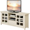 image:imageConvenience Concepts Newport Park Lane 1 Drawer TV Stand with Storage Cabinets and Shelves for TVs up to 65 Inches IvoryIvory