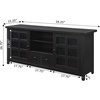 image:imageConvenience Concepts Newport Park Lane 1 Drawer TV Stand with Storage Cabinets and Shelves for TVs up to 65 Inches WhiteEspresso