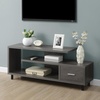 image:imageConvenience Concepts Seal II TV Stand 2375  3Tier Entertainment Center for TVs up to 65 Inches Modern 1 Drawer TV Mount with Shelves for Living Room CherryWeathered Gray