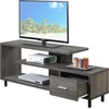 image:imageConvenience Concepts Seal II TV Stand 2375  3Tier Entertainment Center for TVs up to 65 Inches Modern 1 Drawer TV Mount with Shelves for Living Room CherryWeathered Gray