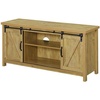 image:imageConvenience Concepts Blake Barn Door TV Stand with Shelves and Sliding Cabinets for TVs up to 60 Inches Weathered GrayEnglish Oak