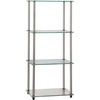 image:imageConvenience Concepts Designs2Go Classic Glass 4Tier Tower 1775  Modern Media Stainless Steel Bookshelf for Living Room Display Storage Shelves for Family Room Bathroom Office BlackBlackBlack Glass