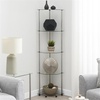 image:imageConvenience Concepts Designs2Go Classic Glass 5 Tier Corner Tower 1375  Modern Media Storage Bookshelf for Living Room Display Bookcase for Family Room Bedroom Bathroom Office GlassChrome