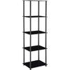 image:imageConvenience Concepts Designs2Go Classic Glass 5 Tier Tower 1575  Modern Contemporary Bookshelf Display with Media Storage Shelves for Living Room Bedroom Bathroom amp Office BlackBlack