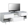 image:imageConvenience Concepts Newport Ventura 60 TV Stand Gray Faux Croc  WhiteWhite