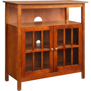 image:imageConvenience Concepts Big Sur Highboy TV Stand 36  Modern Entertainment Center For TVs up to 40 Storage Cabinet for Dining Living Room amp Entryway Console Hall Table with Shelves Weathered GrayCherry