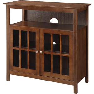 image:imageConvenience Concepts Big Sur Highboy TV Stand 36  Modern Entertainment Center For TVs up to 40 Storage Cabinet for Dining Living Room amp Entryway Console Hall Table with Shelves Weathered GrayEspresso