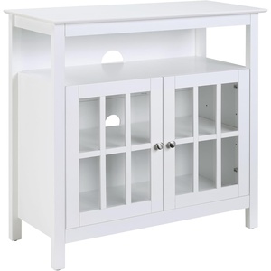 image:imageConvenience Concepts Big Sur Highboy TV Stand 36  Modern Entertainment Center For TVs up to 40 Storage Cabinet for Dining Living Room amp Entryway Console Hall Table with Shelves Weathered GrayWhite