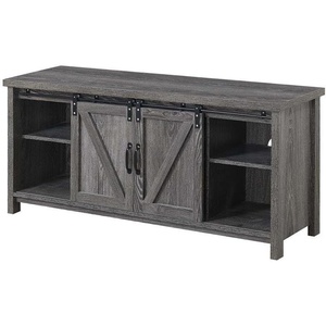 image:imageConvenience Concepts Blake Barn Door TV Stand with Shelves and Sliding Cabinets for TVs up to 60 Inches Weathered GrayWeathered Gray