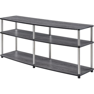 image:imageConvenience Concepts Designs2Go 3 Tier 60 TV Stand Light OakWeathered Gray
