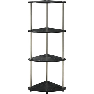 image:imageConvenience Concepts Designs2Go 4 Tier Corner Shelf BlackWhite