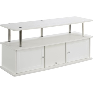 image:imageConvenience Concepts Designs2Go 50 inch TV Stand with 3 Storage Cabinets and Shelf Light OakWhite