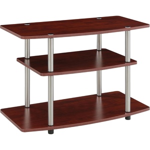 image:imageConvenience Concepts Designs2Go No Tools 3Tier TV Stand 315  Entertainment Center for TVs up to 37 Inches Modern TV Console with Shelves for Living Room Family Room BlackCherry