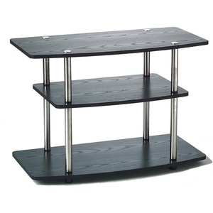image:imageConvenience Concepts Designs2Go No Tools 3Tier TV Stand 315  Entertainment Center for TVs up to 37 Inches Modern TV Console with Shelves for Living Room Family Room BlackBlack