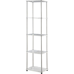 image:imageConvenience Concepts Designs2Go No Tools 5 Tier Tower PinkChromeFaux White MarbleChrome