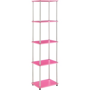 image:imageConvenience Concepts Designs2Go No Tools 5 Tier Tower PinkChromePinkChrome