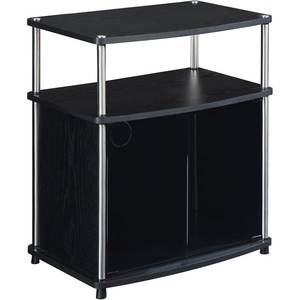 image:imageConvenience Concepts Designs2Go TV Stand with Black Glass Cabinet Black 2375L x 1575W x 2675HBlack